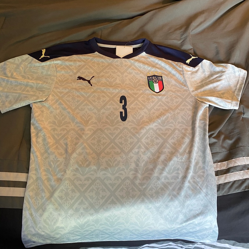 Italy Euro 20/21 silver soccer jersey